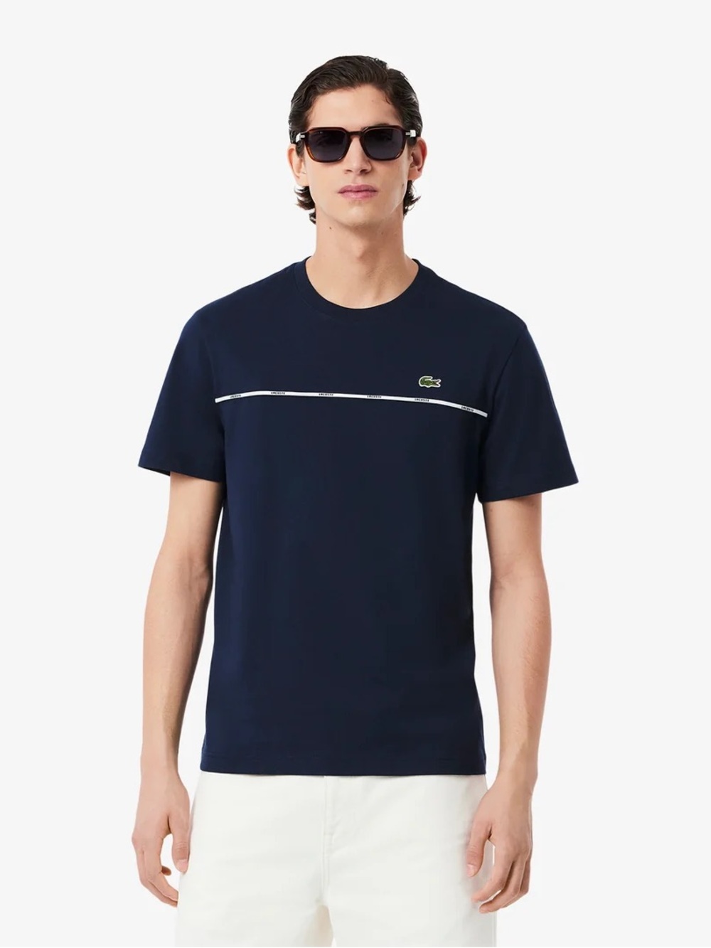 Lacoste Trim Cotton Jersey T-shirt